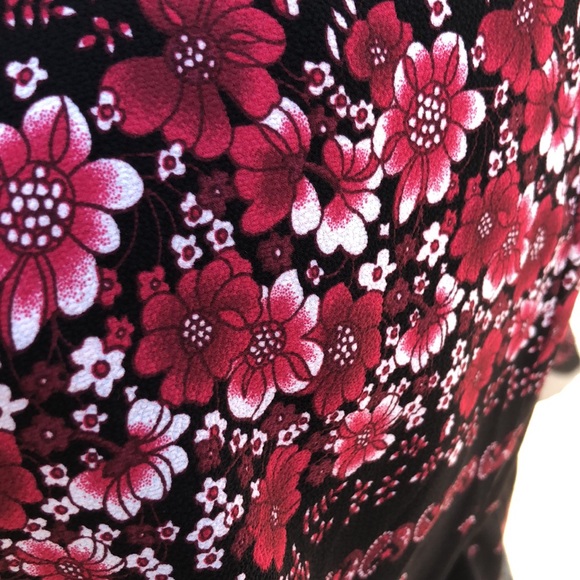 🍒3/30$.Forever 21 Black Multi Pleated Floral Print Dress - Picture 4 of 7